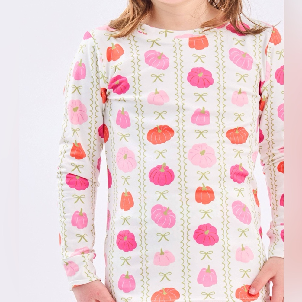 Mary Square Toddler Girl Pink Pumpkin Pajama Set 2T 3T 4T - Picture 5 of 6